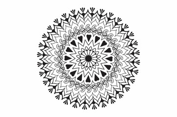Circular pattern in the form of a mandala. Henna tattoo mandala. Mehndi style. Decorative pattern in oriental style. Coloring book page.