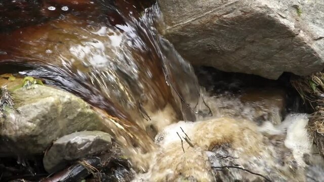 Running Water Cascading Over Rocks, Pringle Bay, South Africa