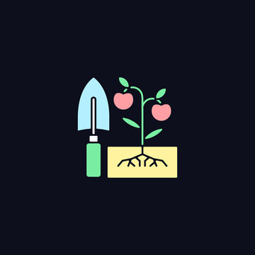 colorful gardening tools and tomato plant clip art preview