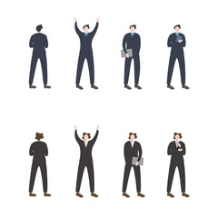 就活／ビジネスウーマン／新卒社会人／男性実業家のスーツ姿男性のイラストイメージ