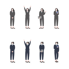 就活／ビジネスウーマン／新卒社会人のスーツ姿女性のマスクイラストイメージ