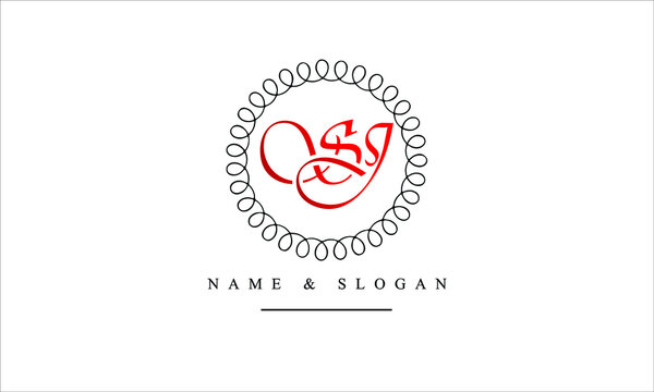 SJ, JS, S, J abstract letters logo monogram