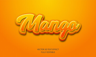 3d text effect with the word mango in vector which is jolly and fully editable