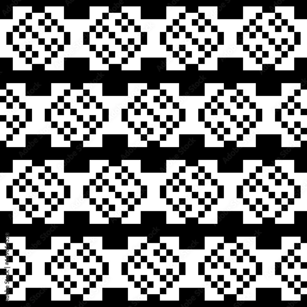 Poster Pixel simple pattern. Vector seamless pixels ornament.