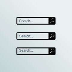 Search bar box button vector element, flat design. Vector illustration bar with colorful gradient or color transition for your brilliant set of search boxes ui template, ux design, web button and more