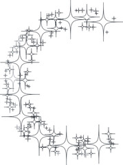 c symbol VECTOR. with stars and colorless shapes