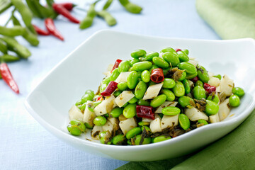 Delicious Chinese food, fried green beans