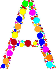 A symbol VECTOR. with round and colorful shapes