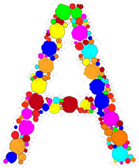 A symbol VECTOR. with round and colorful shapes