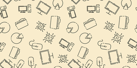 Back to School seamless pattern. Learning concept. Background with school signs. Vector illustration science texture.