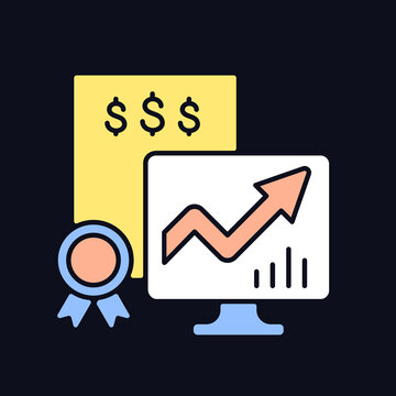 financial growth chart on computer screen clip art preview