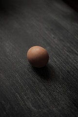 egg on a wooden table
