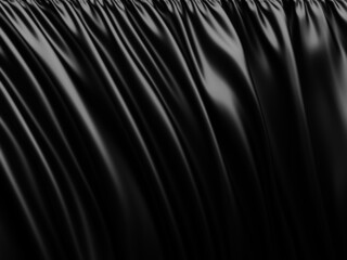 Abstract background luxury cloth waves. dark wavy soft wrinkled fabric