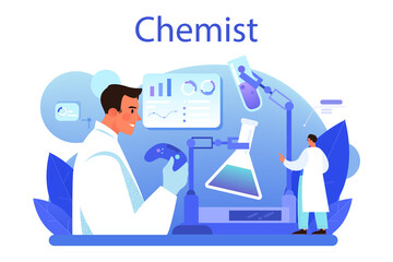Chemist concept. Chemistry scientist doing an experiment in the laboratory.
