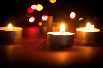 Candles. and Wooden Cross.