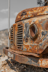 Old Abandoned Bus Rusty Cyprus Vintage