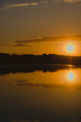 sunset over lake