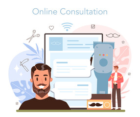 Barber online service or platform. Idea of hair and beard care.