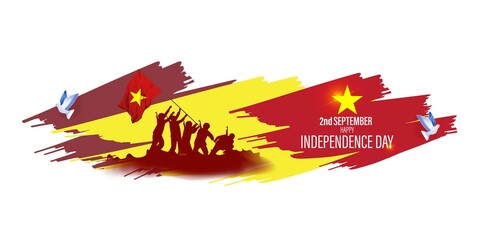 vector illustration for Vietnam  independence day - 2 September - Powered by Adobe