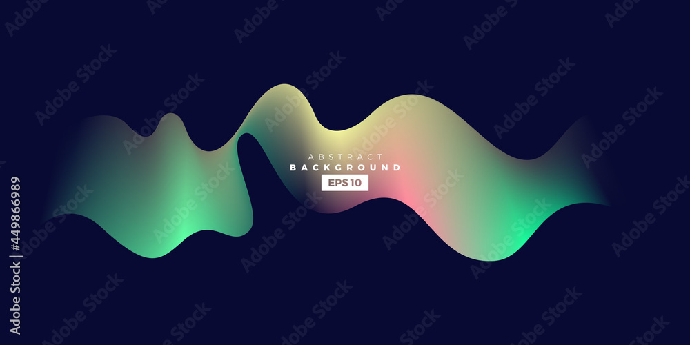 Sticker wave vector element with abstract colorful gradient lines for website, banner and brochure, curve fl