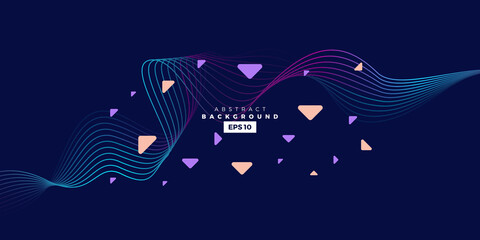 Wave vector element with abstract colorful gradient lines for website, banner and brochure, Curve flow motion illustration, vector lines, Modern background design.
