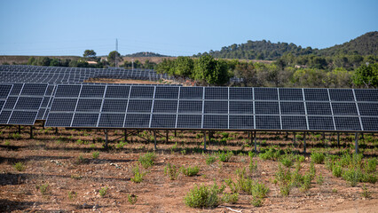 Solar panels energy field in Mallorca