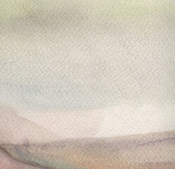 Watercolor paper texture. Foggy sunrise. Pale dusty mood for background