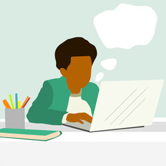  School child with notebook. Back to school.