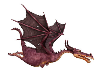 Fototapeta premium 3D Rendering Fairy Tale Dragon on White