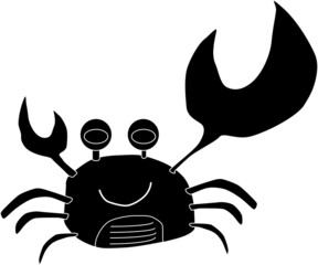 ハサミをアピールするカニのシルエット