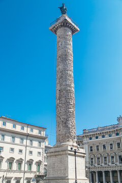 Column of Marcus Aurelius in Rome, Italy