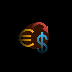 Currency exchange. Vector icon in gradient style