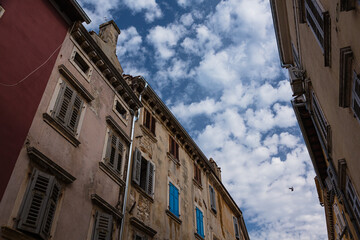 Fototapeta na wymiar クロアチア　ロヴィニの旧市街の街並み