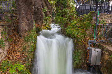 Gorgeous view of famous waterfalls Greece. Beautiful nature backgrounds.  Greece.