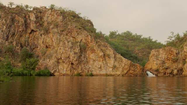a sunset pan of edith falls, also known as leilyn, at nitmiluk national park in the northern territory of australia