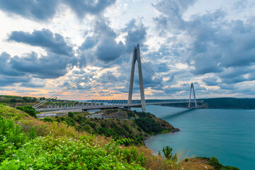 Yavuz Sultan Selim Bridge over Istanbul Bosphorus view in Turkey