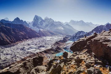 Photo sur Plexiglas Cho Oyu Ngozumba glacier in Himalayas. Gokyo region, Nepal, Himalayas