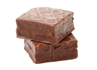 chocolate cake on white background 