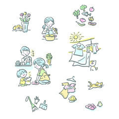 Obraz premium 家事・家庭生活