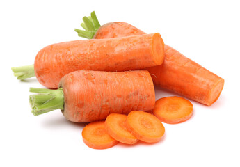 Fresh carrot on a white background