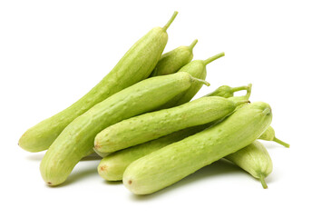 Green cucumber on the white background
