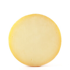 round cheese isolated on white background