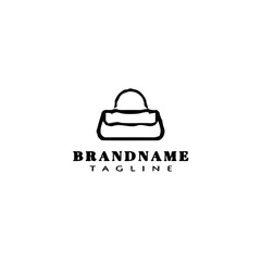 girl bag logo icon cartoon design template vector flat