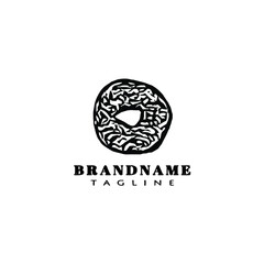 bagel logo icon cartoon design template vector flat