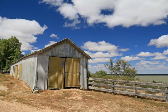 an old barn in a field in south australia