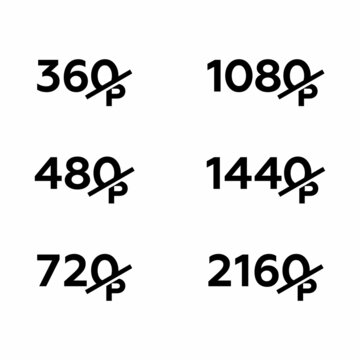 "360p, 480p, 720p, 1080p, 1440p, 2160p" most common worldwide display resolutions