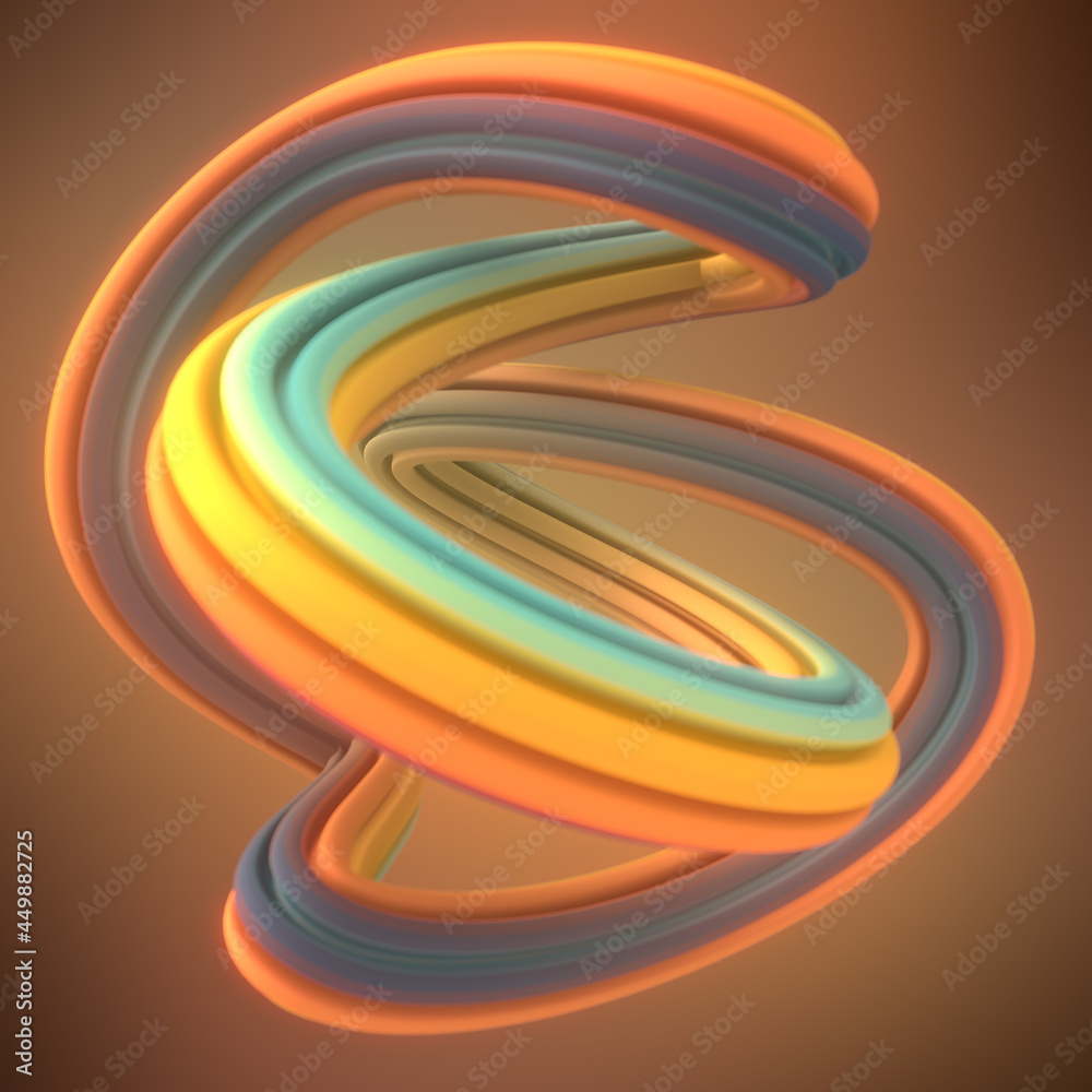 Aufkleber smooth curved line for concept design. minimal geometric texture background. colorful 3d rendering d