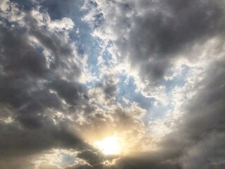 sun rays and clouds