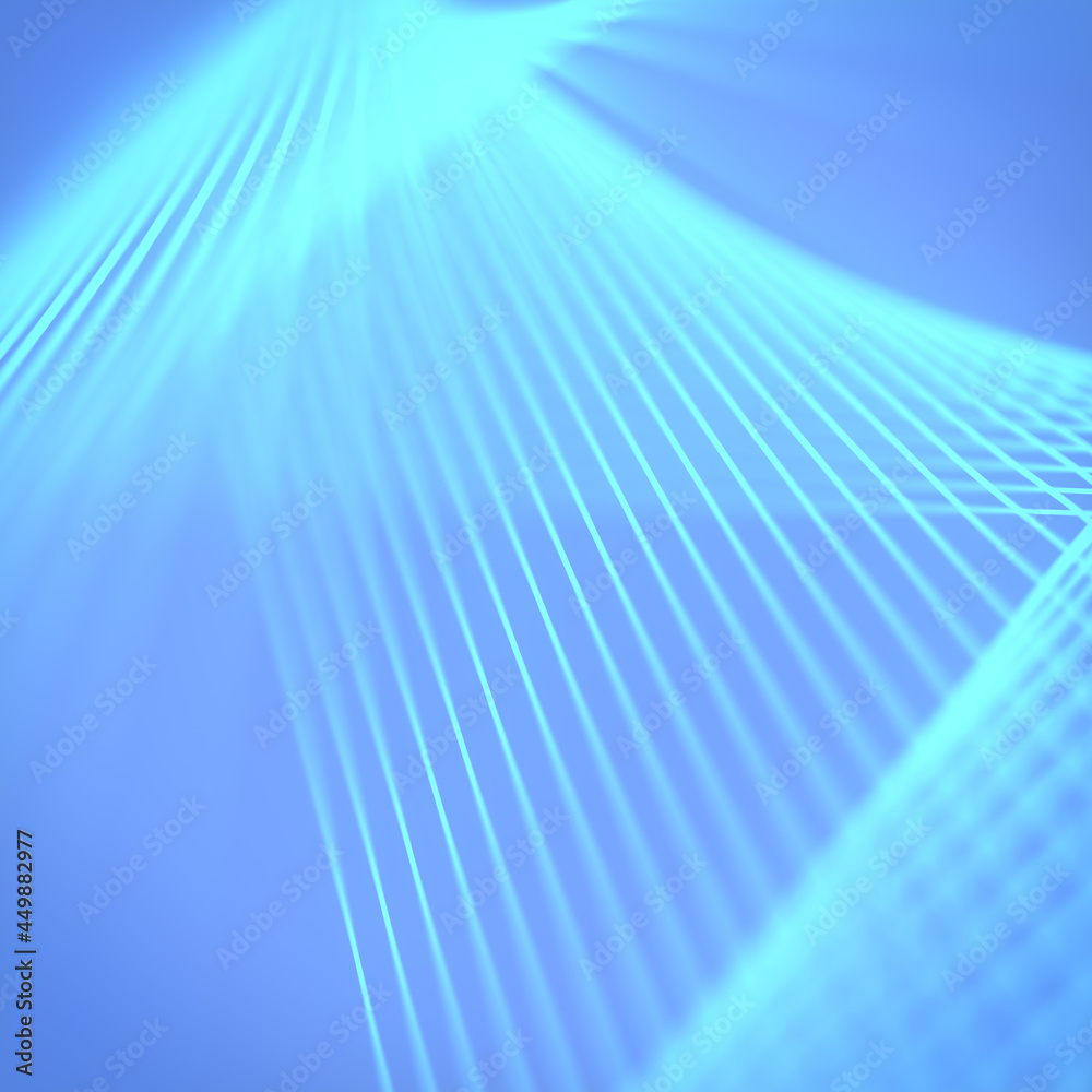 Poster Abstract curved lines 3d rendering geometric background. Digital illustration concept. Modern design