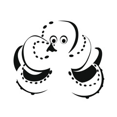 Octopus outline vector. Cartoon style illustration.